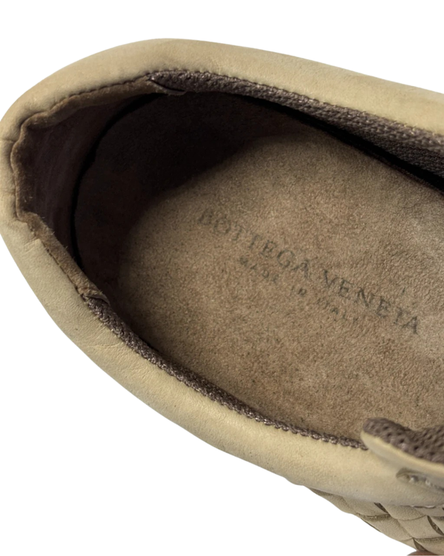 Bottega Veneta Beige Intrecciato Leather Sneakers