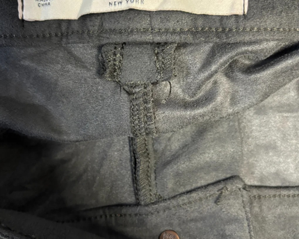 Abercrombie & Fitch Dark Grey Faux Suede Crinkle Skinny Pants
