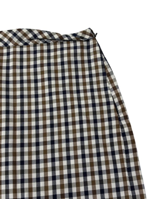 Aquascutum Multicolor Checkered Cotton Mini Skirt