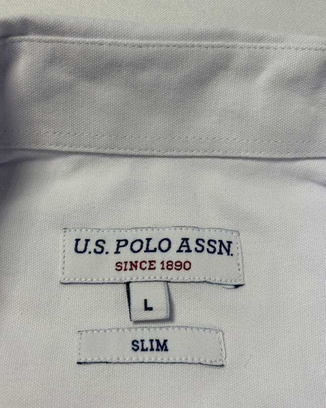 U.S. POLO ASSN. White Slim Fit Long Sleeve Button-Down Shirt