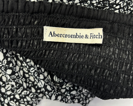 Abercrombie & Fitch Black Floral Puff Sleeve Blouse