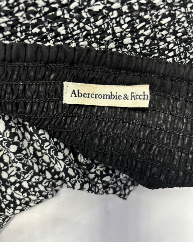 Abercrombie & Fitch Black Floral Puff Sleeve Blouse