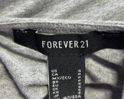 Forever 21 Grey Short Sleeve Tiered Mini Dress
