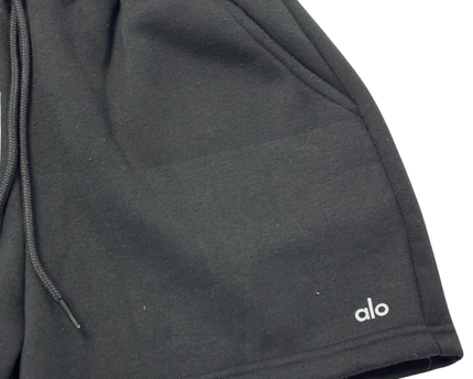 Alo Black Fleece Lounge Shorts