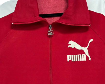 Puma Red Sporty Logo Zip-Up Track Jacket