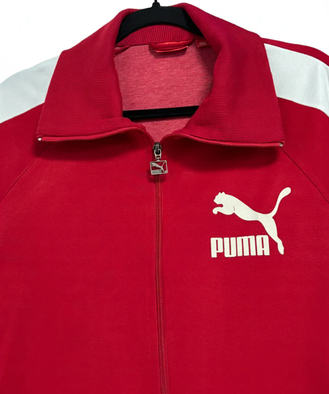 Puma Red Sporty Logo Zip-Up Track Jacket