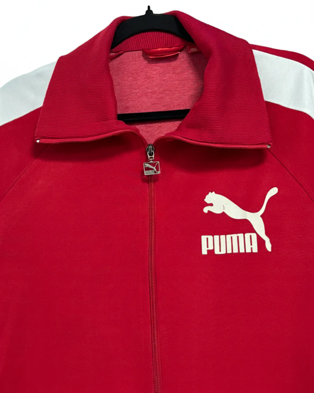 Puma Red Sporty Logo Zip-Up Track Jacket