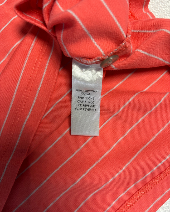 Calvin Klein Coral Striped Polo Shirt
