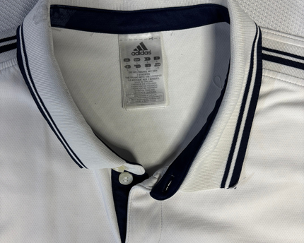 Adidas White Performance Striped Sports Polo Shirt