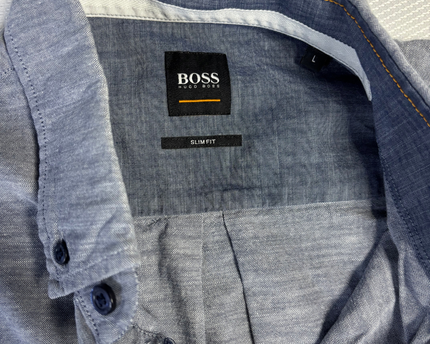 Hugo Boss Blue Slim Fit Long Sleeve Shirt