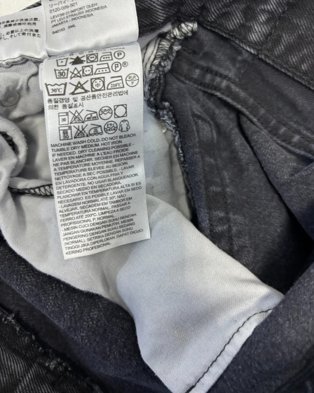 Levi's Black Faded Straight Leg Jeans