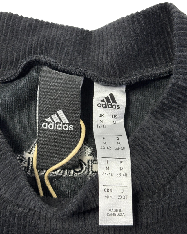 Adidas Black Corduroy-Textured Short Sleeve T-Shirt W/Tags