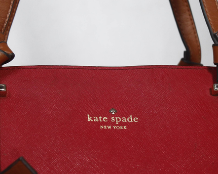 Kate Spade Red Saffiano Leather Tote Bag