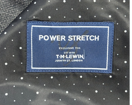 T.M. Lewin Gray Power Stretch Skinny Fit Wool Blend Blazer