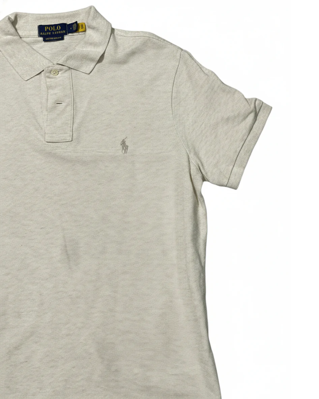 Polo Ralph Lauren Beige Short Sleeve Custom Slim Fit Polo Shirt