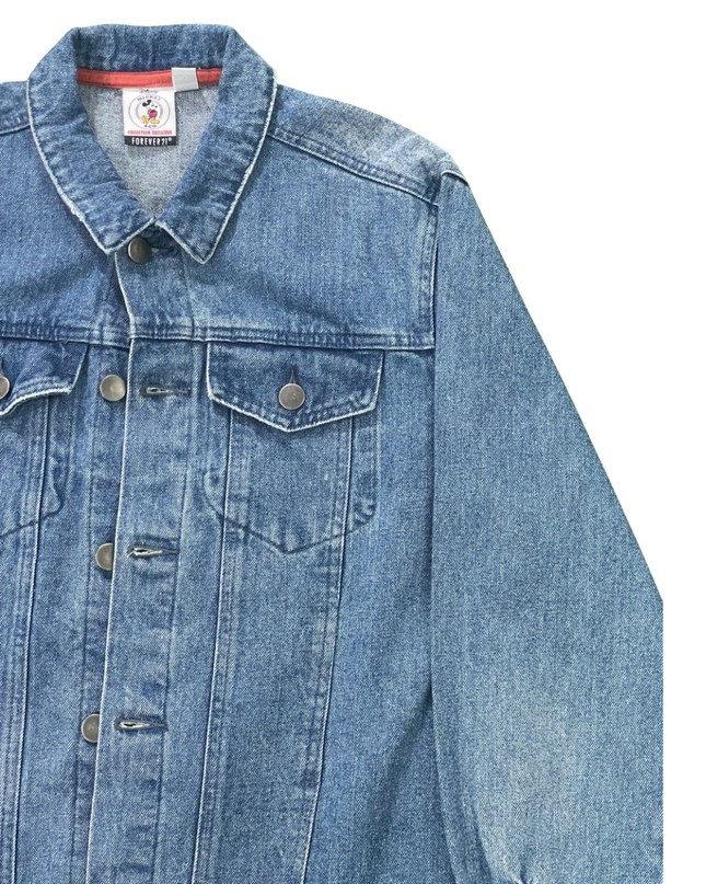 Forever 21 Blue Mickey Mouse Graphic Denim Jacket