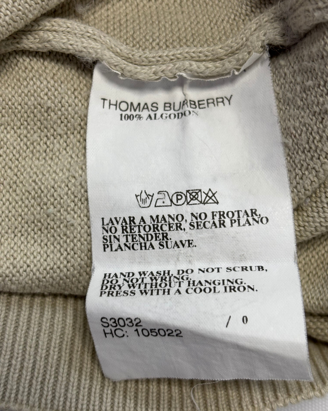 Thomas Burberry Beige Crew Neck Knit Sweater