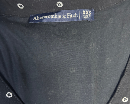 Abercrombie & Fitch Black Floral Print Button-Down Mini Dress