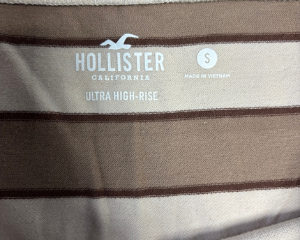 Hollister Brown and Beige Striped Ultra High-Rise Mini Skirt