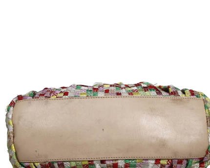 DKNY Multicolor Embroidered Woven Satchel Bag