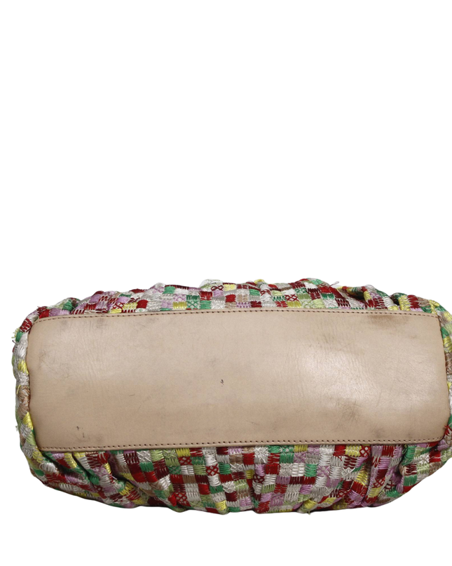 DKNY Multicolor Embroidered Woven Satchel Bag