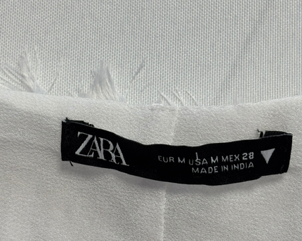 Zara White Embroidered Tiered Midi Dress