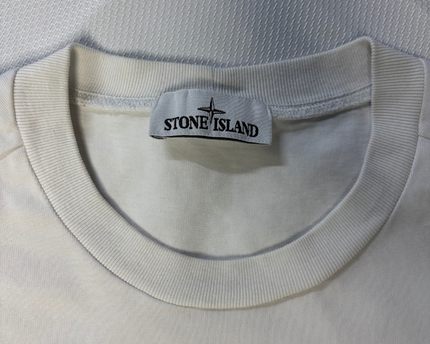 Stone Island White Long Sleeve Crewneck Sweatshirt