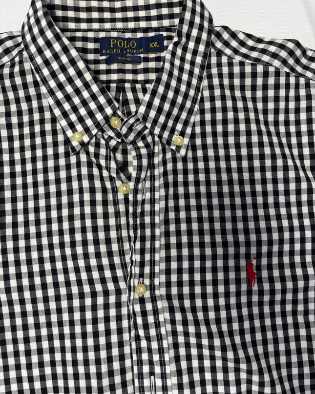 Polo Ralph Lauren Slim Fit Black and White Gingham Check Shirt