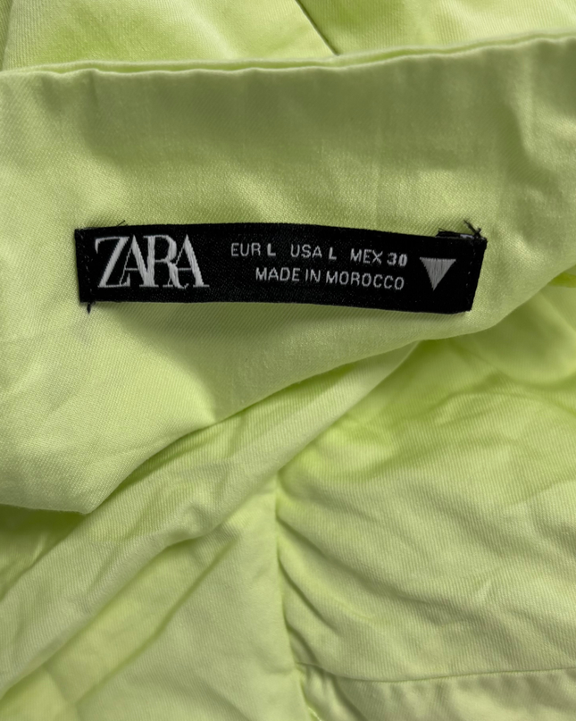 Zara Lime Green Midi Dress with Sweetheart Neckline
