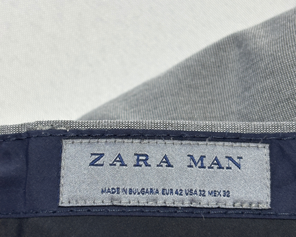 Zara Man Grey Slim Fit Tapered Dress Pants