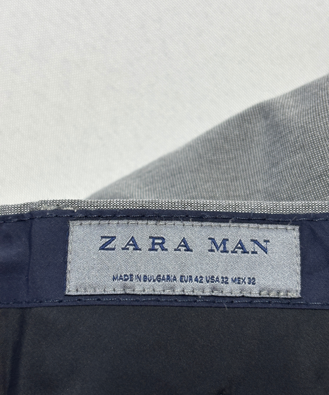Zara Man Grey Slim Fit Tapered Dress Pants