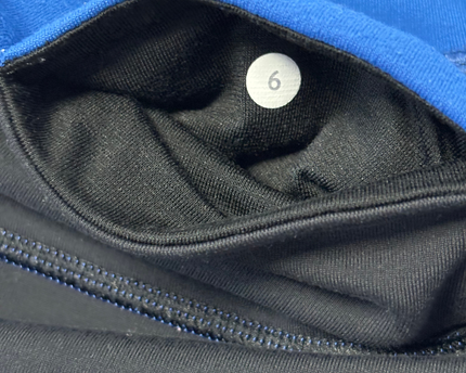 Lululemon Black Low Rise Leggings with Blue Accents