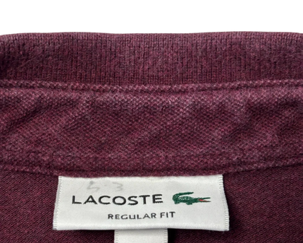 Lacoste Burgundy Regular Fit Short Sleeve Pique Polo Shirt