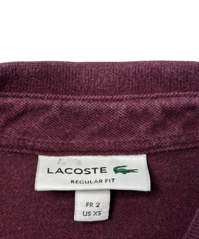 Lacoste Burgundy Regular Fit Short Sleeve Pique Polo Shirt
