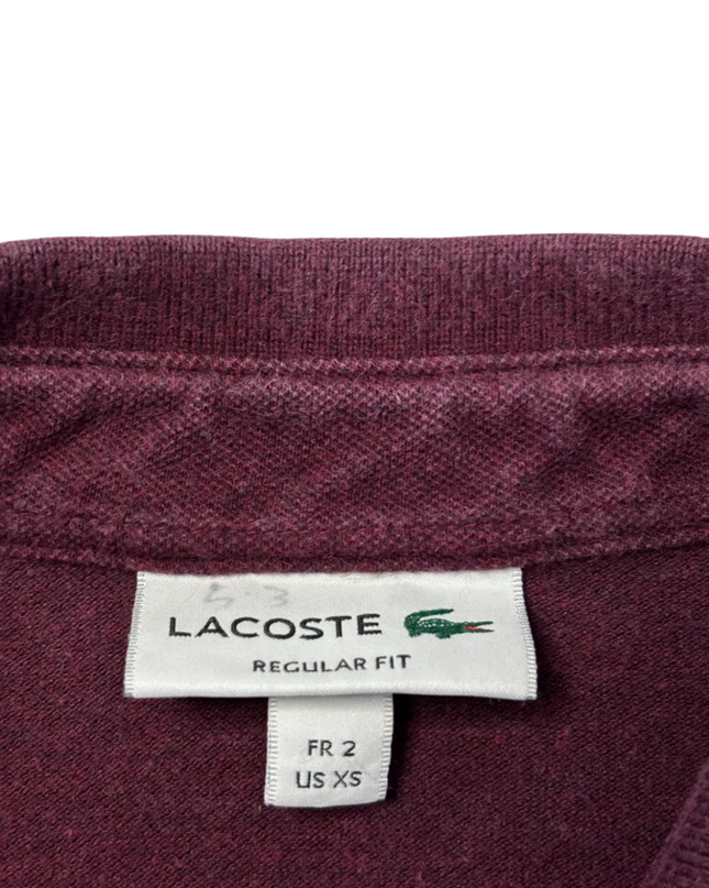 Lacoste Burgundy Regular Fit Short Sleeve Pique Polo Shirt