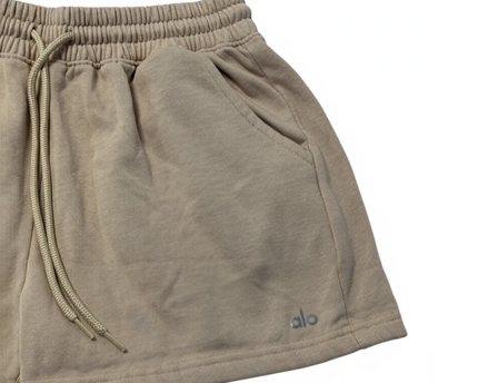 Alo Yoga Beige High-Waist Accolade Sweat Shorts