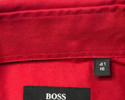 Hugo Boss Red Long Sleeve Button-Up Dress Shirt