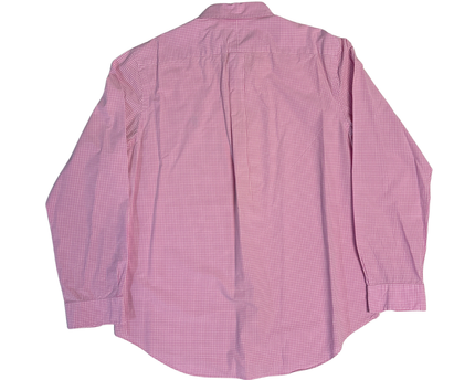 Ralph Lauren Pink Gingham Polo Player Long Sleeve Shirt