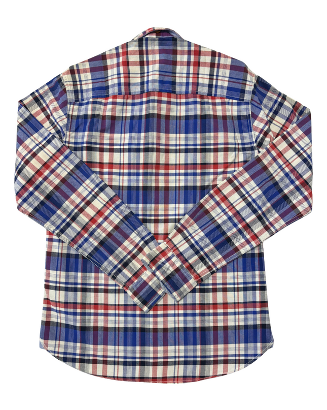 Jack & Jones Red, Blue & White Plaid Flannel Shirt - S