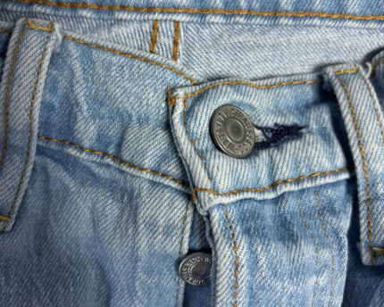 Levi's Light Blue Ribcage Premium High Rise Denim Shorts