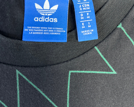 Adidas Black Graphic Trefoil Zig-Zag Print Tee