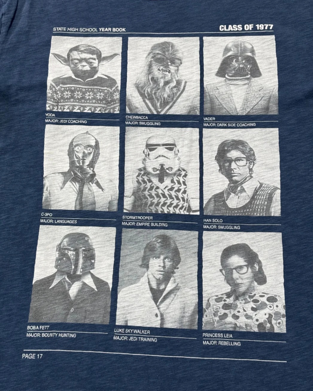 S-Ponder Blue Star Wars State High School Year Book Graphic Tee