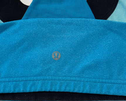 Lululemon Blue and Black Racerback Activewear Sports Bra