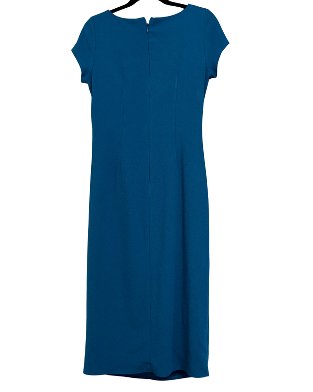 Lily & Franc Teal Knotted Front Midi Dress