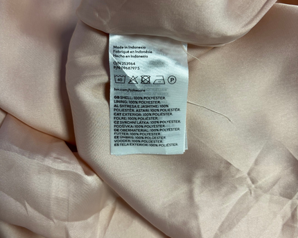 H&M Peach Sleeveless Ruffle Neck Smocked Midi Dress