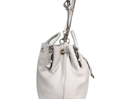 Kate Spade Off-white Pebbled Leather Drawstring Bucket Bag