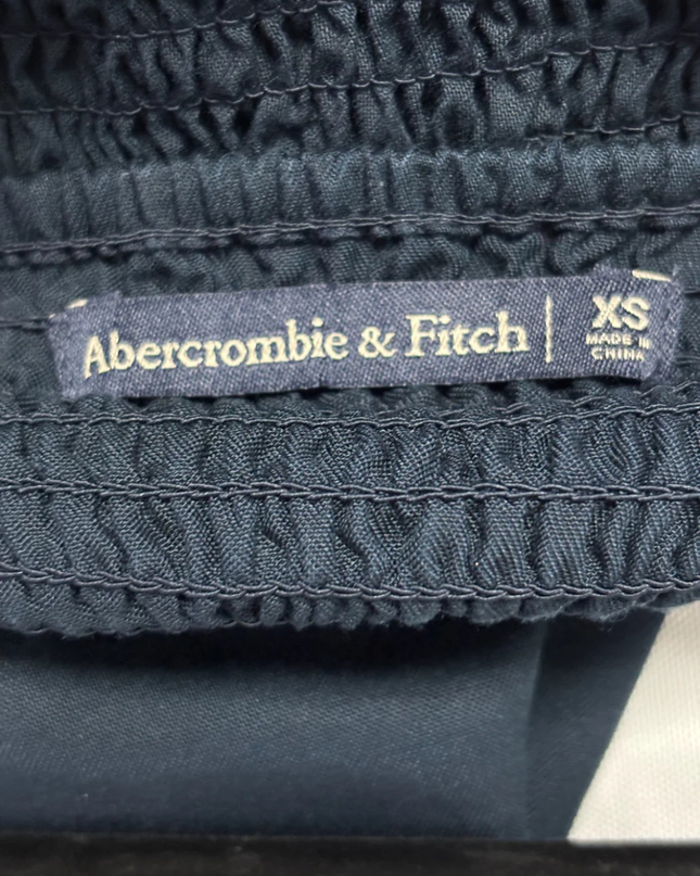 Abercrombie & Fitch Navy Blue Smocked Back Maxi Dress