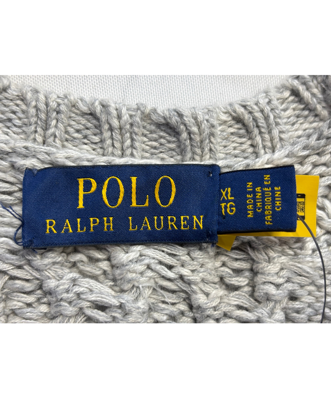Polo Ralph Lauren Grey American Flag Cable-Knit Sweater | With Tags