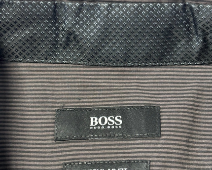 BOSS Regular Fit Grey Micro-Stripe Long Sleeve Shirt