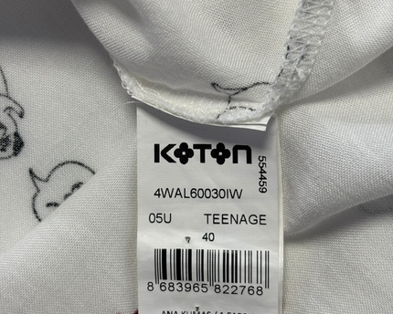Olé by Koton White Pug Print Graphic Button-Down Shirt